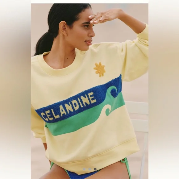 RESERVED for @kpharvey —Celandine NWT Surf sweatshirt;super cute. XXS/XS - Picture 1 of 14